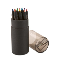 12 crayons de couleurs noirs