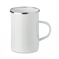 Metal mug with enamel layer SILVER