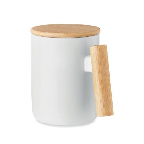 Porcelain mug with lid 380 ml MAJEST