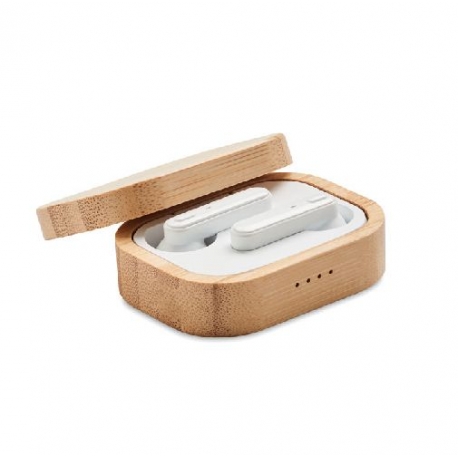 TWS earbuds in bamboo case JAZZ BAMBOO